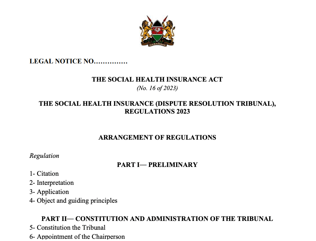 SHI Dispute Resolution Tribunal Regulations,2023